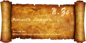 Matusik Zsanett névjegykártya